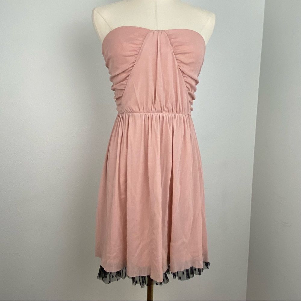 Hot Topic Strapless Pink Mini Dress with Tulle Hem